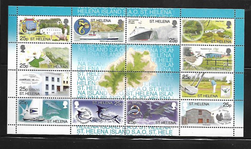 ST. HELENA ,819, MNH, SHEET OF 12, TOURISM