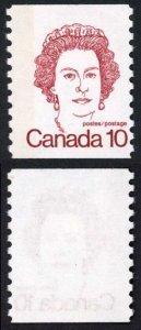 Canada Unitrade 605 var 10c One Band Tag Error MNH