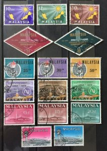 MALAYSIA 1963-65 National Issues 6 complete sets USED M3723a#