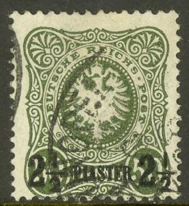 GERMANY OFFICES IN TURKEY 1884 2 1/2pi on 50pf Deep Olive Green Sc 6a VFU