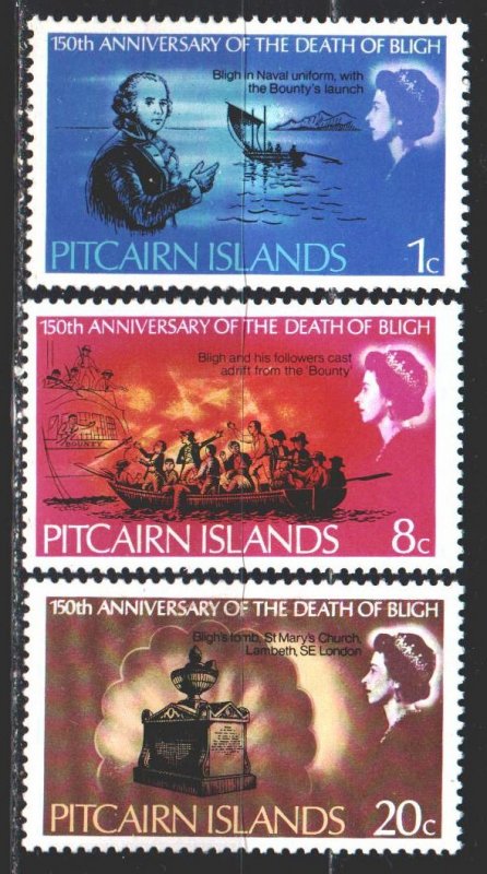 Pitcairn Islands. 1967. 85-87. In memory of Admiral Beagle, sailing ship. MVLH.