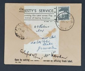 1942 Palestine Australian Army Certified Jerusalem Egypt Cancel Censored Cover