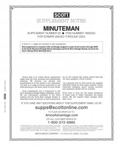 Scott US Minuteman Supplement #55 for Stamp issued in 2023