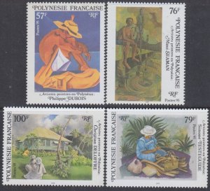 FRENCH POLYNESIA Sc# 669-72 CPL MNH SET of 4 - VARIOUS PAINTINGS