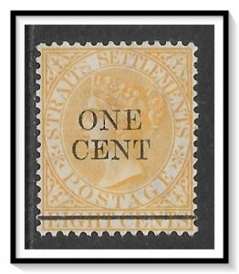 Straits Settlements #80 Queen Victoria Surcharged NG