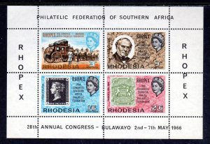 RHODESIA#240a 1966 SIR ROLAND HILL MINT VF NH O.G S/S4