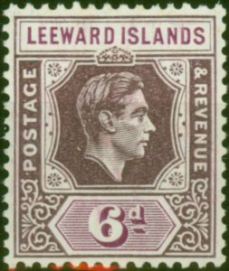 Leeward Islands 1938 6d Deep Dull Purple & Bright Purple SG109 Fine & Fresh MM 