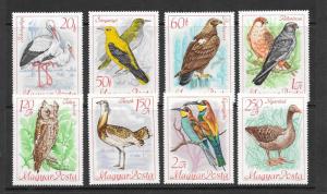 BIRDS - HUNGARY #1889-96 MNH