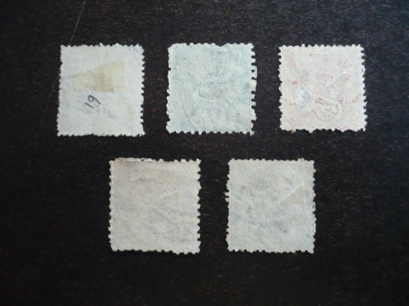 Stamps - India - Hyderabad - Scott# 20-23,27 - Used Part Set of 5 Stamps