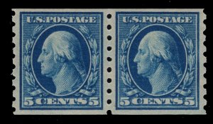 MOMEN: US STAMPS #396 COIL PAIR MINT OG NH VF+ LOT #85791**