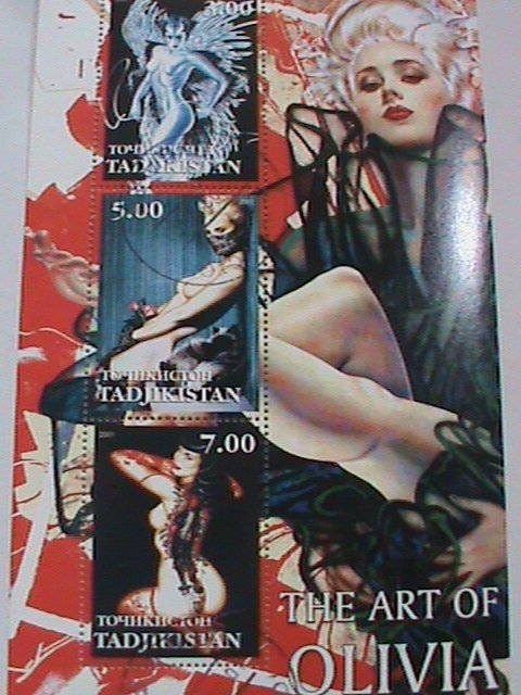 TAJIKISTAN STAMP: THE ART OF OLIVIA  CTO- MNH S/S. MOST DEMAND. VERY RARE