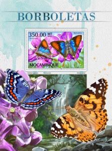 MOZAMBIQUE 2016 SHEET BUTTERFLIES INSECTS