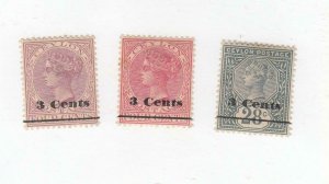 CEYLON (MK6405,A) # 88,155-157 VF-3MH/1USED  QN VICTORIA /4 STAMPS CV $15