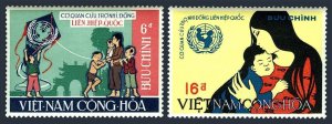 Viet Nam South 337-338, MNH. Mi 414-415. UNICEF 1968. Mother,Child. Flying kite.