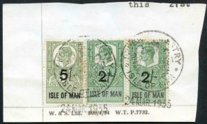 Isle of Man KGVI 2 x One Pound 10/- and 2 x 2/- Key Plate Type Revenues CDS on 