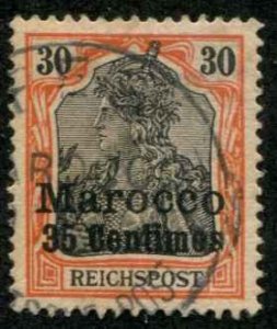 German Offices Morocco SC# 12 o/p'd  35 Centines on Germany Used