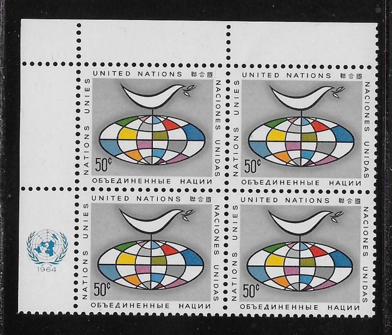 UNITED NATIONS - SC# 128  INSCRIP B/4 UL  FVF/MNH 1964