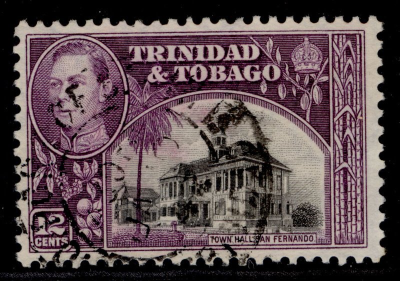 TRINIDAD & TOBAGO GVI SG252, 12c black & purple, FINE USED.