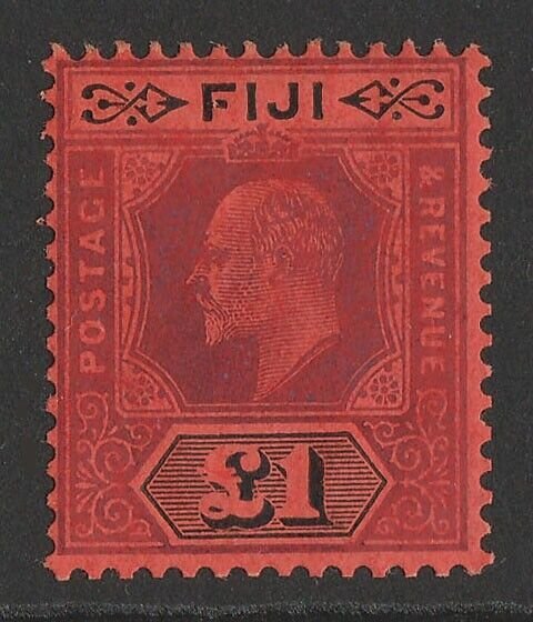 FIJI 1906 KEVII £1 purple & black on red.