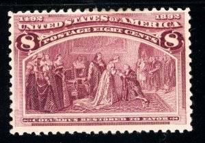 USAstamps Unused VF-X US 1893 Columbian Expo Restored to Favor Scott 236 OG MVLH