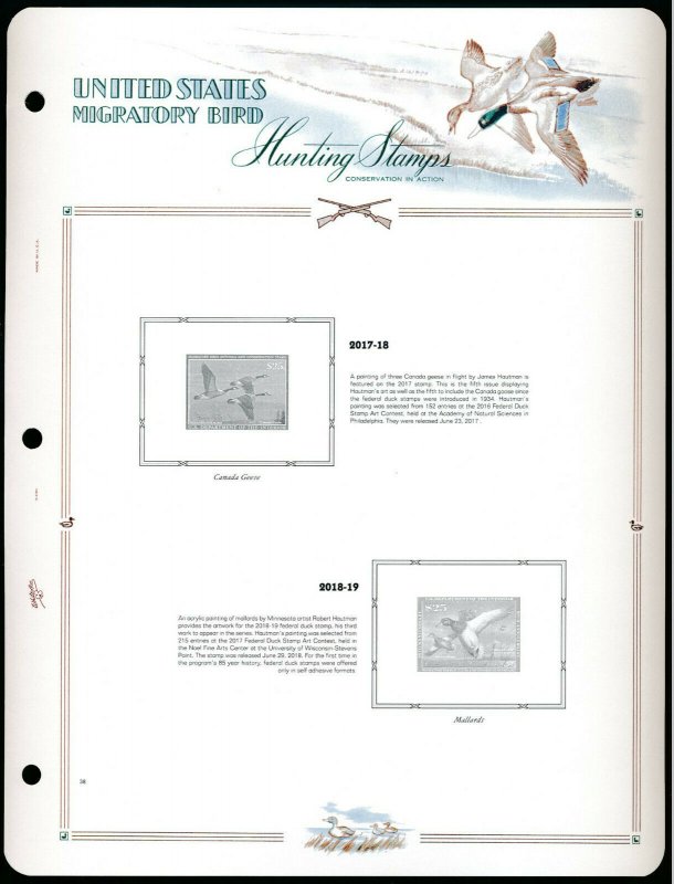 WHITE ACE Migratory Bird Singles 2017-2018 Stamp Album Supplement Pages MIG-21 