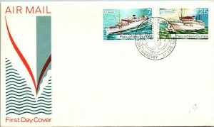 Papua New Guinea 1976 FDC - Airmail, Ships of the 1930s on Stamp - F12451