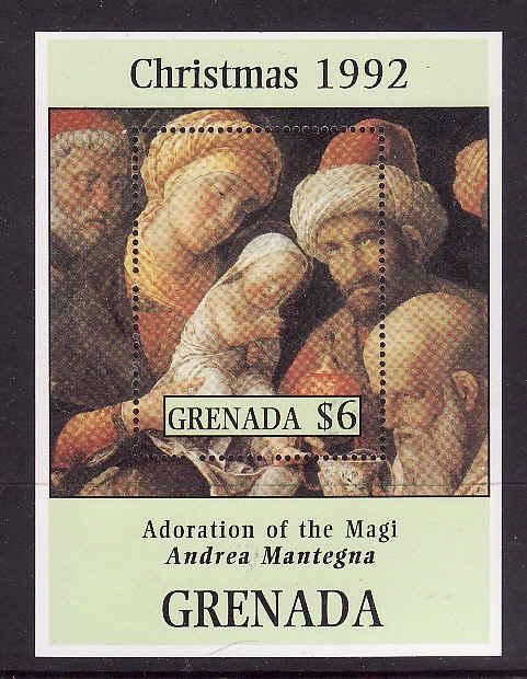 Grenada-Sc#2127-unused NH sheet-1992 Christmas-Paintings-Ado