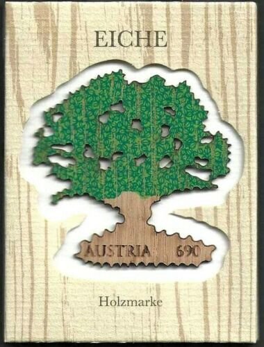 2016 Austria First Oak Wood Stamp, VF/MNH, Marke aus Holz, BEAUTIFUL! LOOK!! 