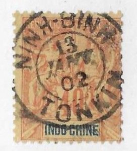 Indochina Sc #16  40c  used with SON CDS  VF