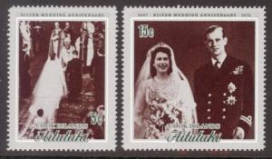 Aitutaki Sc# 51-2 MNH Silver Wedding Anniversary