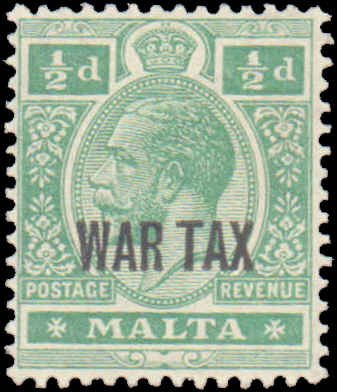 Malta #MR1, Complete Set, 1918, Hinged