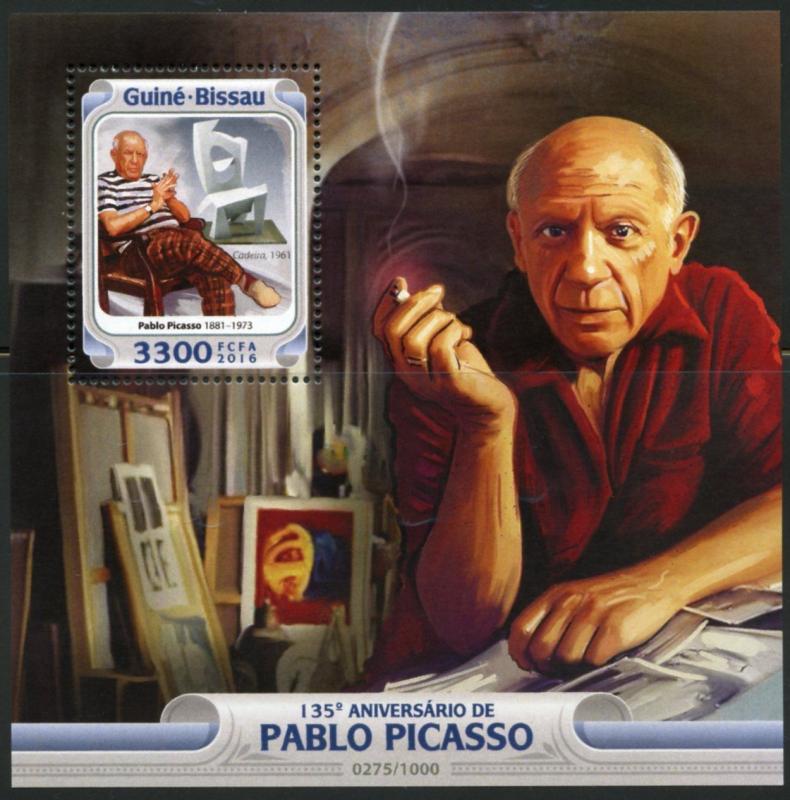 GUINEA BISSAU 2016 135th BIRTH ANNIVERSARY  OF PABLO PICASSO  S/S  MINT NH