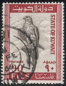 KUWAIT 1965 Sc 298, Used  90f  Falcon / Bird, VF