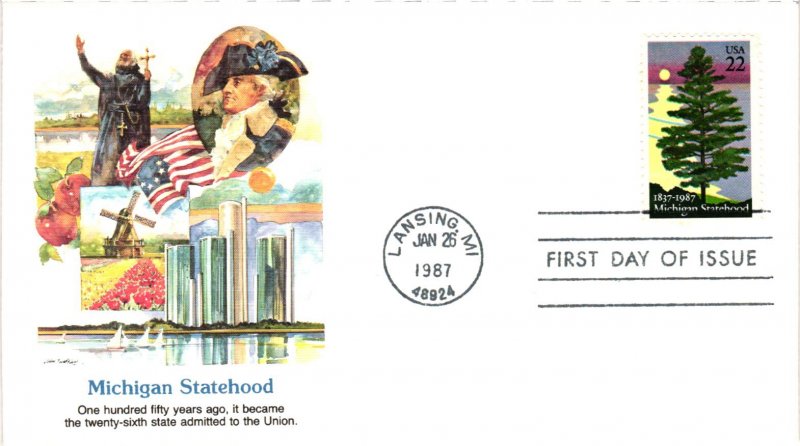 +ACM-2246 Michigan Statehood +IBM- Fleetwood Cachet  