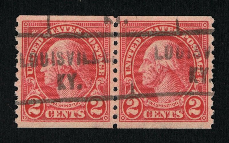 EXCEPTIONAL GENUINE SCOTT #599A USED COIL PAIR PSE CERT GRADED XF-90  #9740