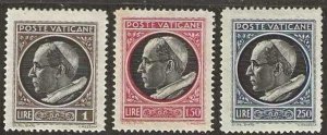 Vatican 94-96,  mint,  multiple hinge remnants. 1945. (V27)