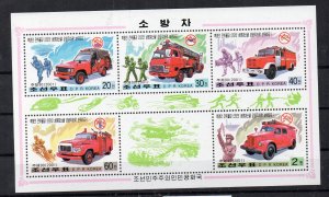 NORTH KOREA - 2001 - M/S - FIRE FIGHTERS - FIRE ENGINES - FIREMENT -