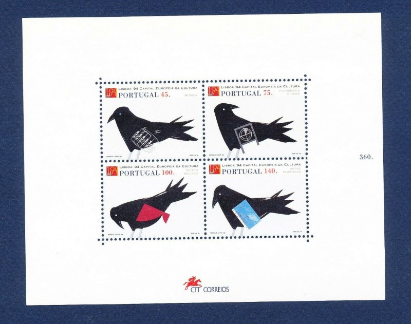 PORTUGAL  -  Sc 1999 -  FVF MNH S/S -- Bird, Lisbon Stamp Show 1994 