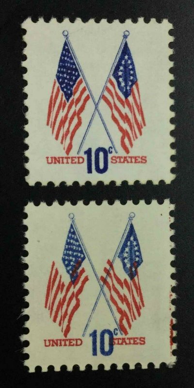 MOMEN: US STAMPS #10c FLAG COLOR SHIFT MINT OG H LOT #53010