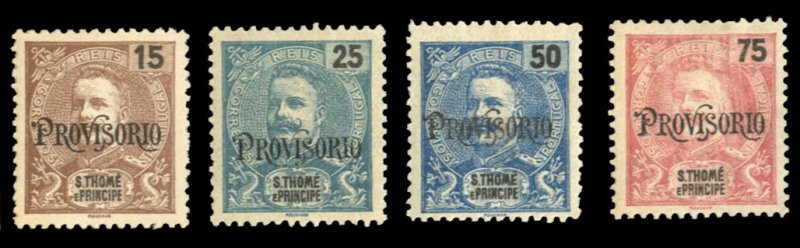 Portuguese Colonies, St. Thomas and Prince Islands #86-89 Cat$14, 1902 Provis...