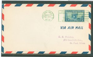 US 650 5c Aeronautic Conference stamp (single) on an addressed uncacheted FDC with a Washington, DC green cancel.