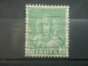 INDIA, 1949, used 9p, Trimurti, Scott  209