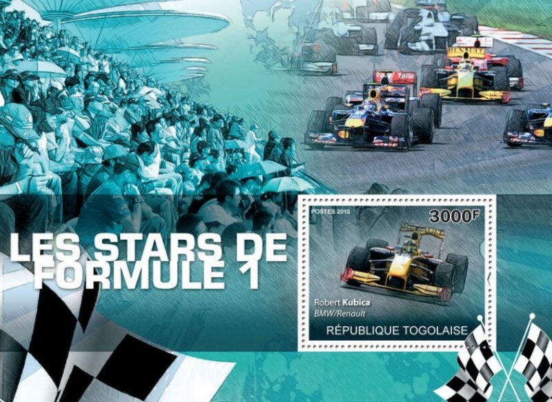 TOGO - 2010 - Formula 1 Stars - Perf Souv Sheet - Mint Never Hinged