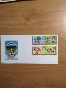 Lesotho  #  381-384  First day cover