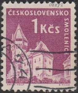 Czechoslovakia #976 1960 1K Purple Smolenice Castle USED-Fine-NH.