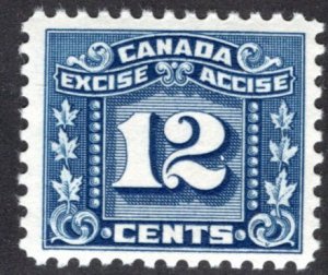 van Dam FX72, 12c blue, MLH, Three Leaf Excise Tax, Canada Federal Excise Revenu