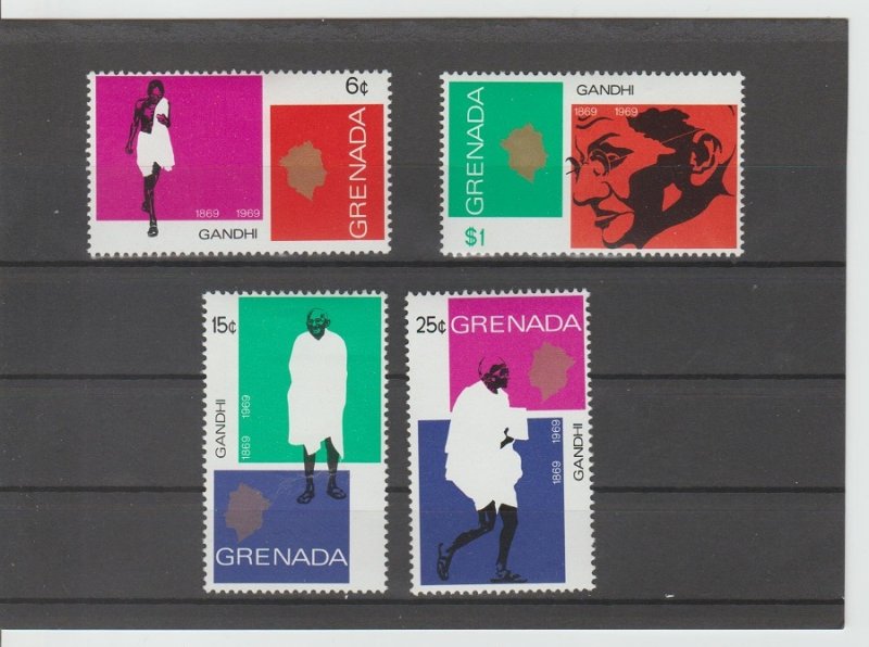 Grenada  Scott#  337-340  MH  (1969 Mahatma Gandhi)