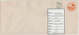 Scott#  UC29  UPSS AM81   Watermark 41 US air mail envelope.