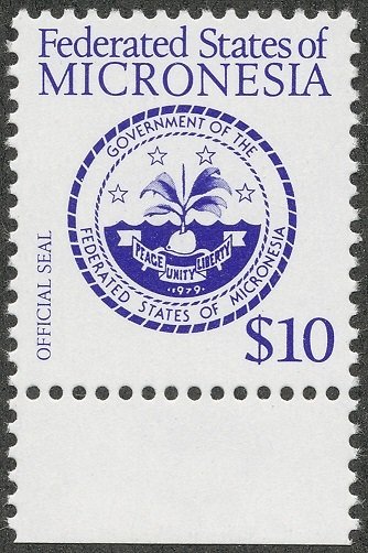 Micronesia Scott 25-28 & a Scott 39 definative Coat of Arms, all MNH