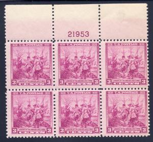 MALACK 836 VF/XF OG NH, Plate Block of 6, Rich! (sto..MORE.. pb1170